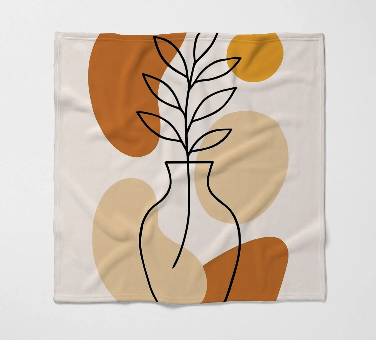 Illustrazione di una pianta minimalista in un vaso coperta in pile da PosterByFly