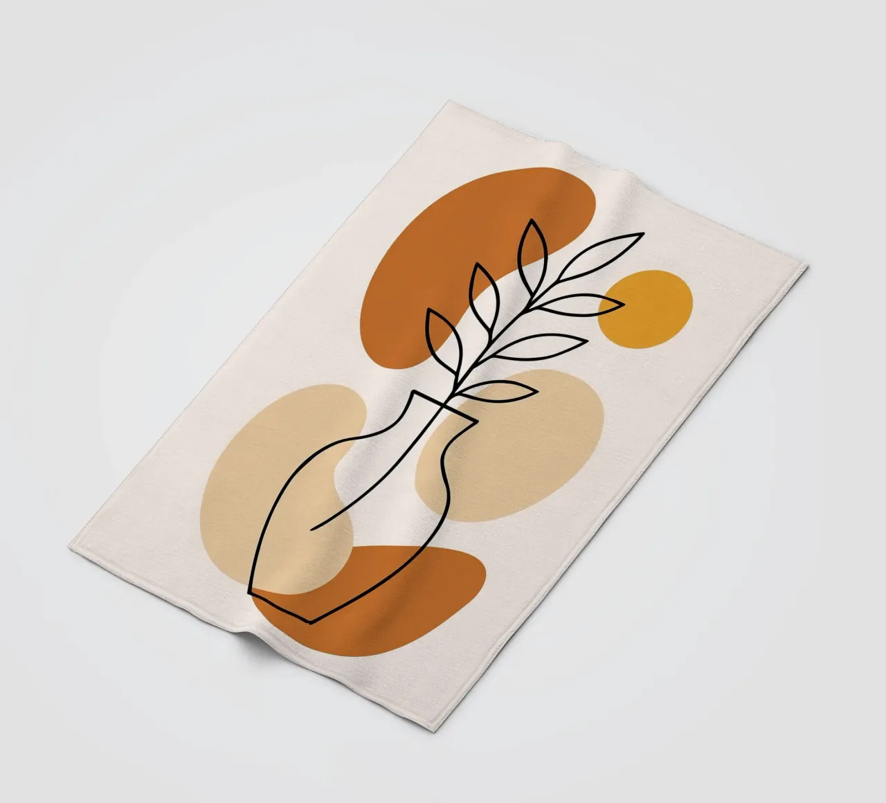 Illustrazione di una pianta minimalista in un vaso coperta in pile da PosterByFly