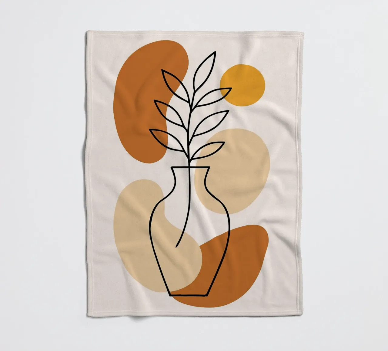 Illustrazione di una pianta minimalista in un vaso coperta in pile da PosterByFly