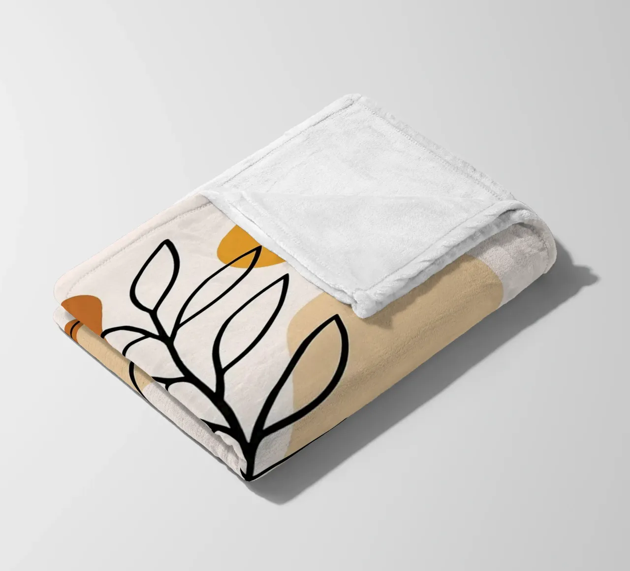 Illustrazione di una pianta minimalista in un vaso coperta in pile da PosterByFly