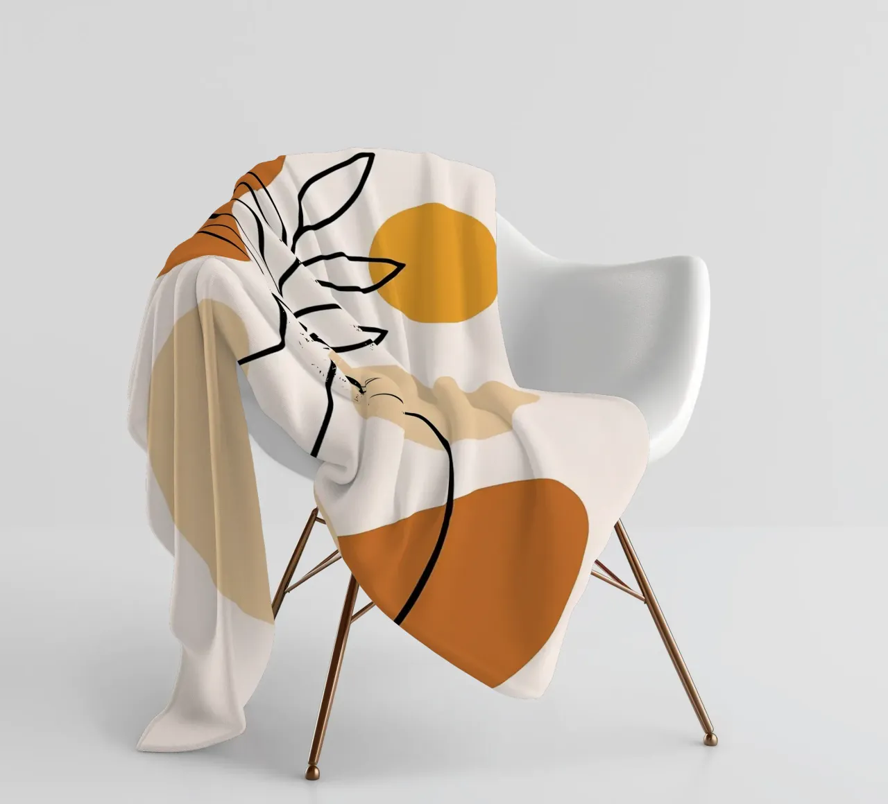 Illustrazione di una pianta minimalista in un vaso coperta in pile da PosterByFly