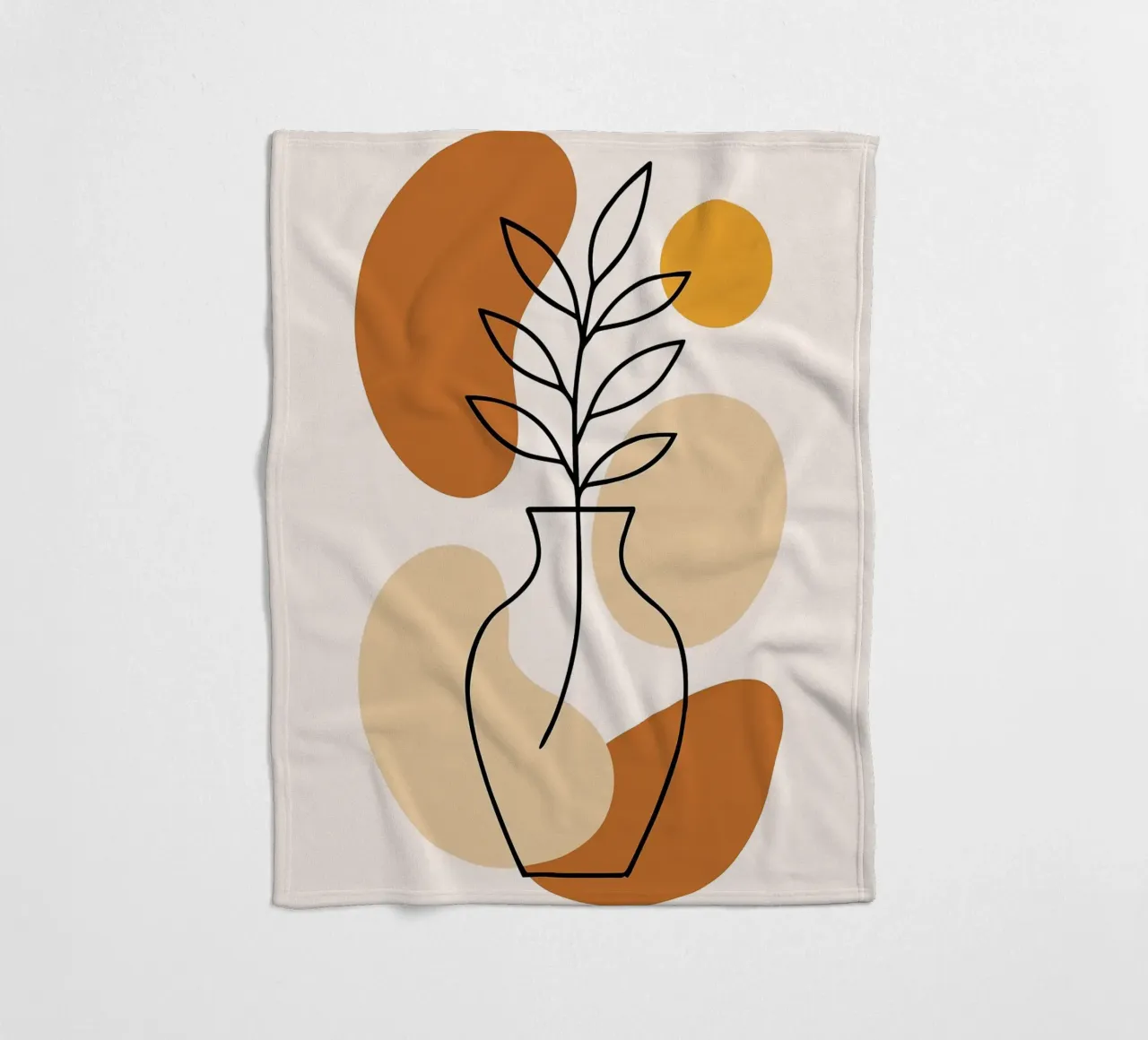 Illustrazione di una pianta minimalista in un vaso coperta in pile da PosterByFly
