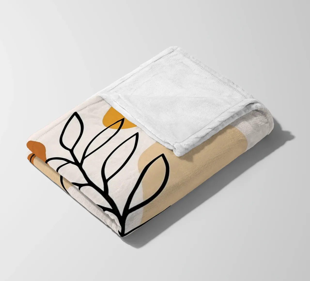 Illustrazione di una pianta minimalista in un vaso coperta in pile da PosterByFly