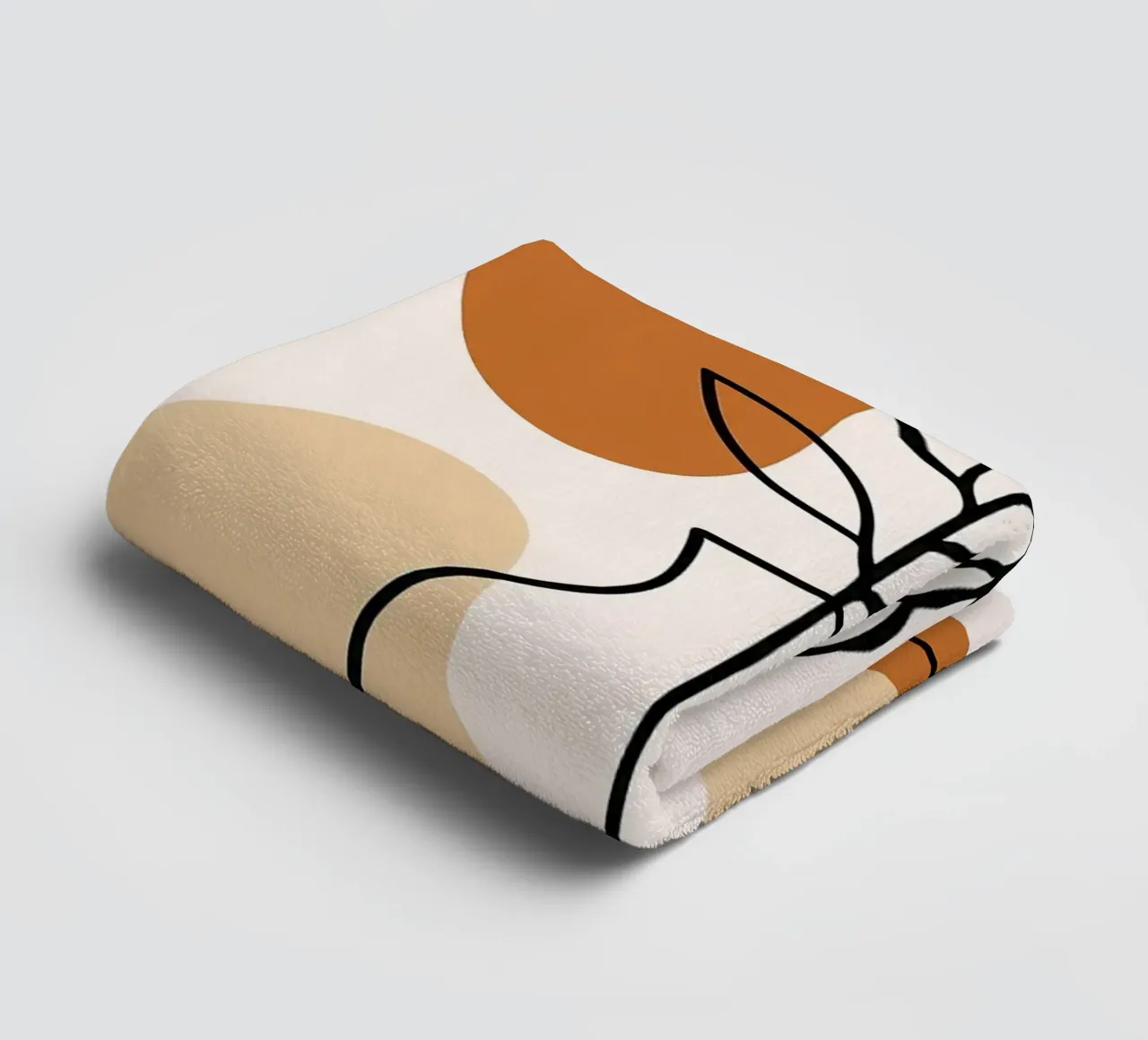 Illustrazione di una pianta minimalista in un vaso asciugamano da bagno da PosterByFly