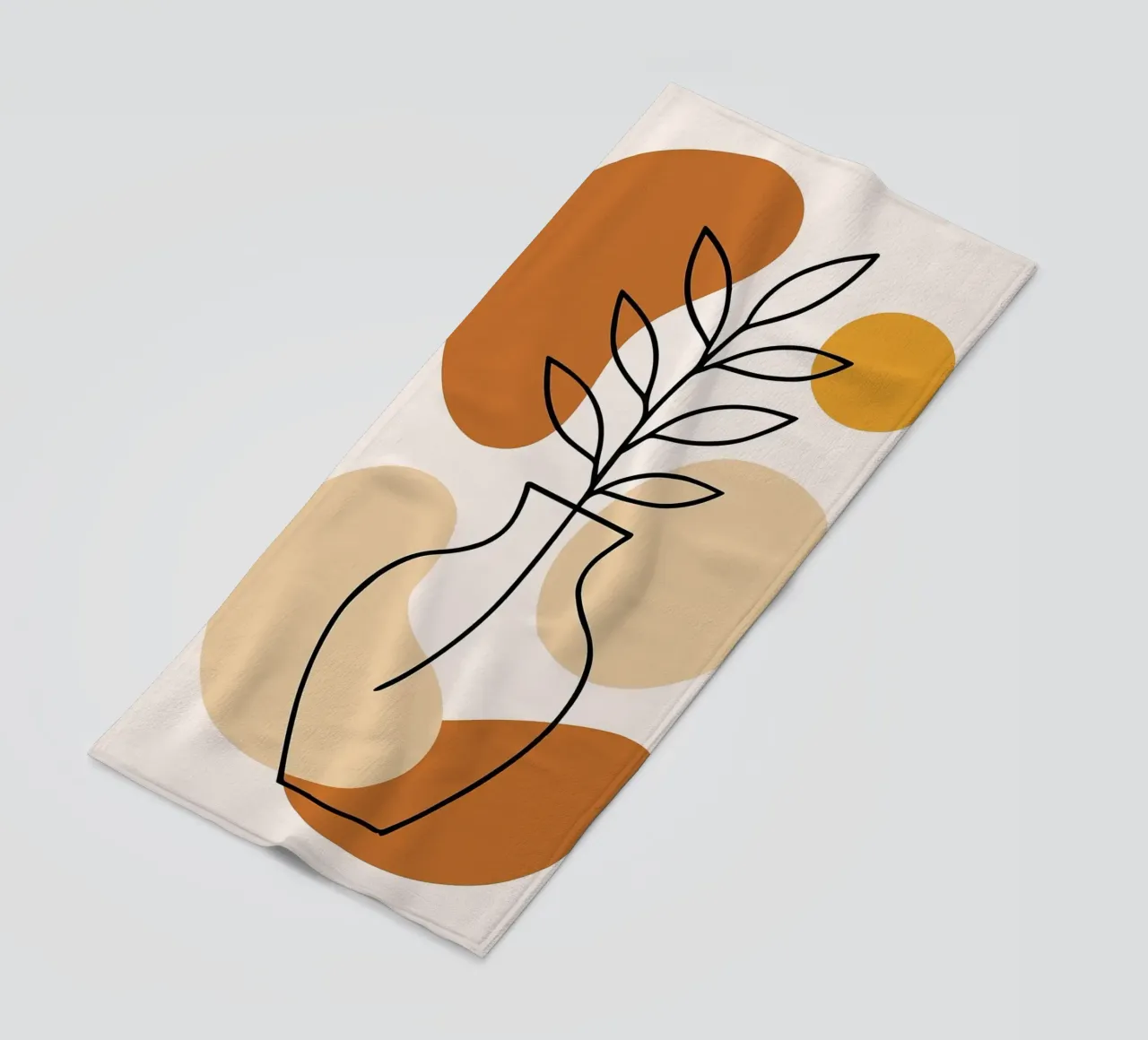 Illustrazione di una pianta minimalista in un vaso telo mare da PosterByFly