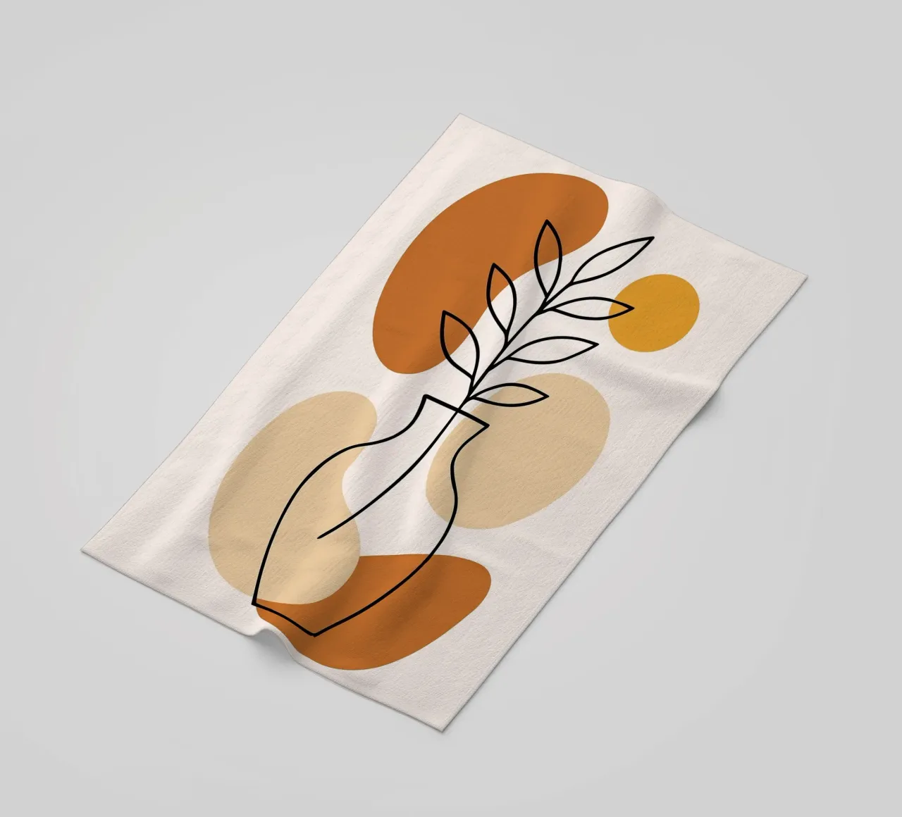 Illustrazione di una pianta minimalista in un vaso telo mare da PosterByFly