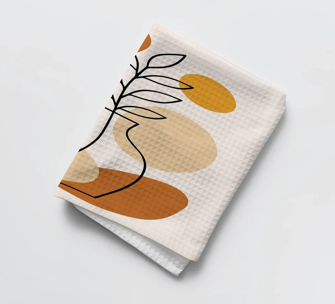 Illustrazione di una pianta minimalista in un vaso canovaccio da cucina da PosterByFly