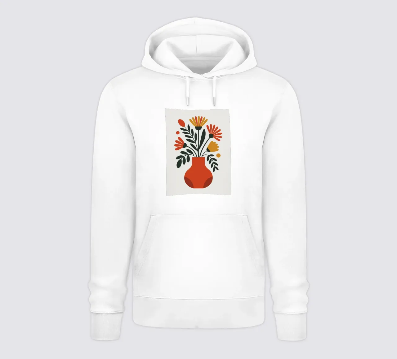 Composizione floreale minimalista in vaso felpa con cappuccio da PosterByFly