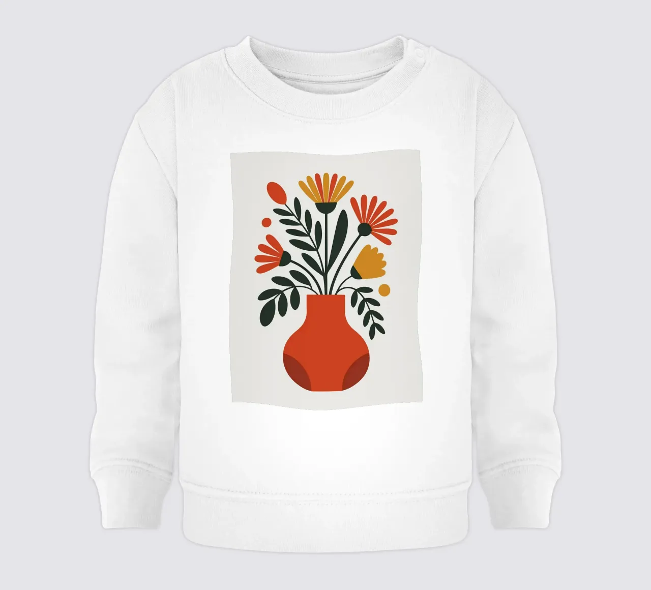 Composizione floreale minimalista in vaso felpa neonato da PosterByFly