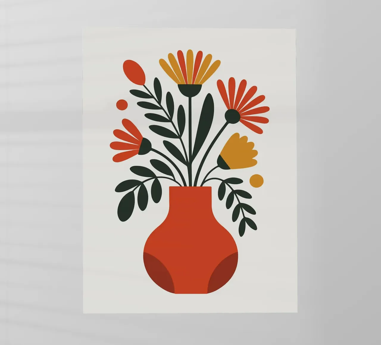 Composizione floreale minimalista in vaso pellicola backlit da PosterByFly
