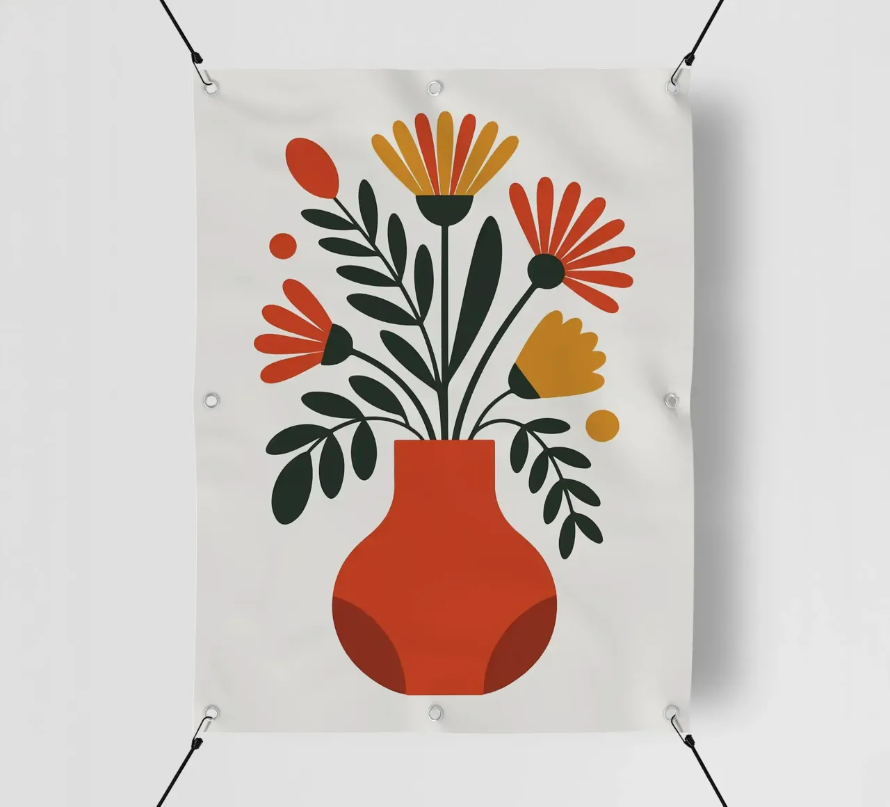 Composizione floreale minimalista in vaso telo in pvc da PosterByFly