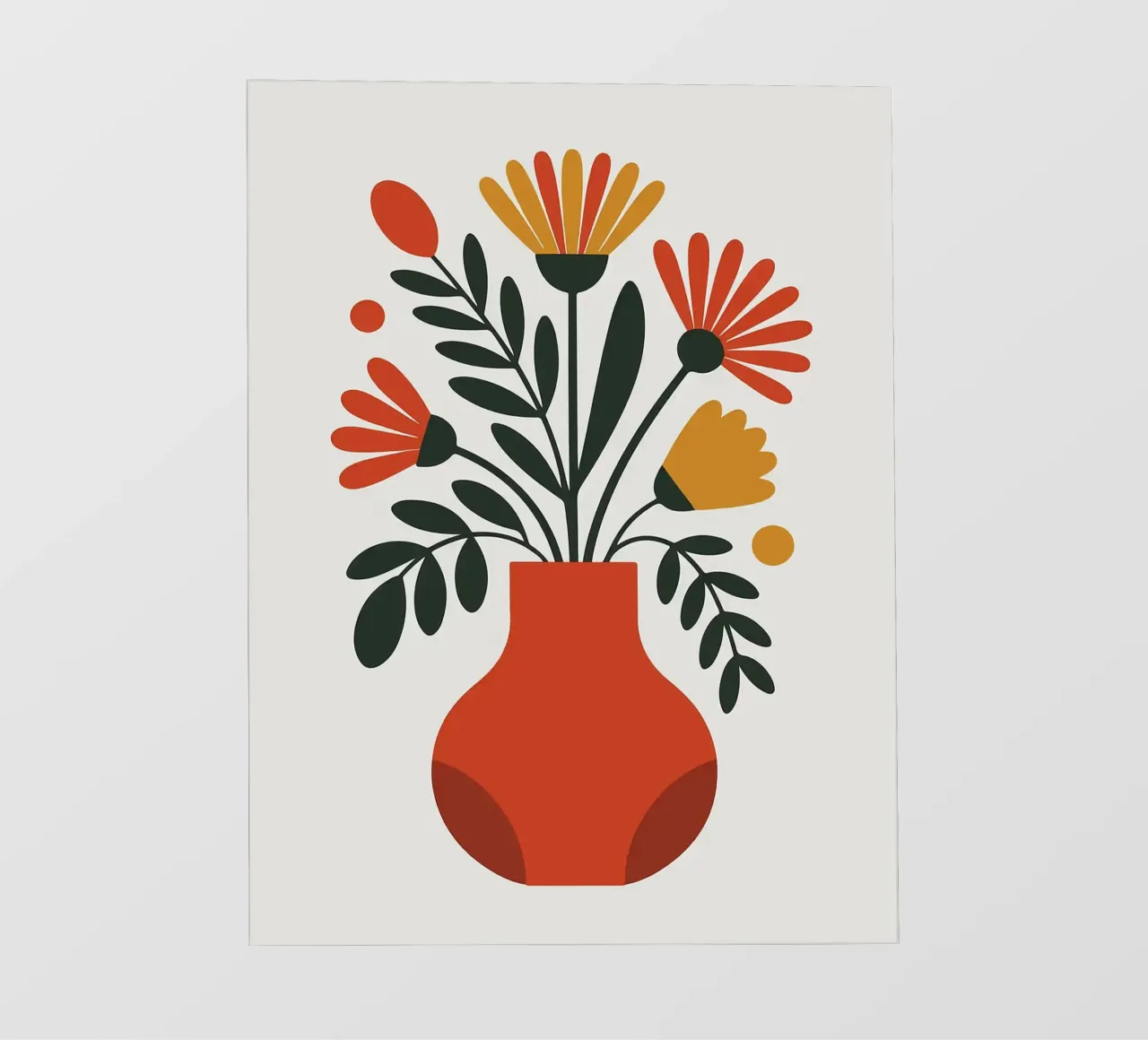 Composizione floreale minimalista in vaso telo in pvc da PosterByFly