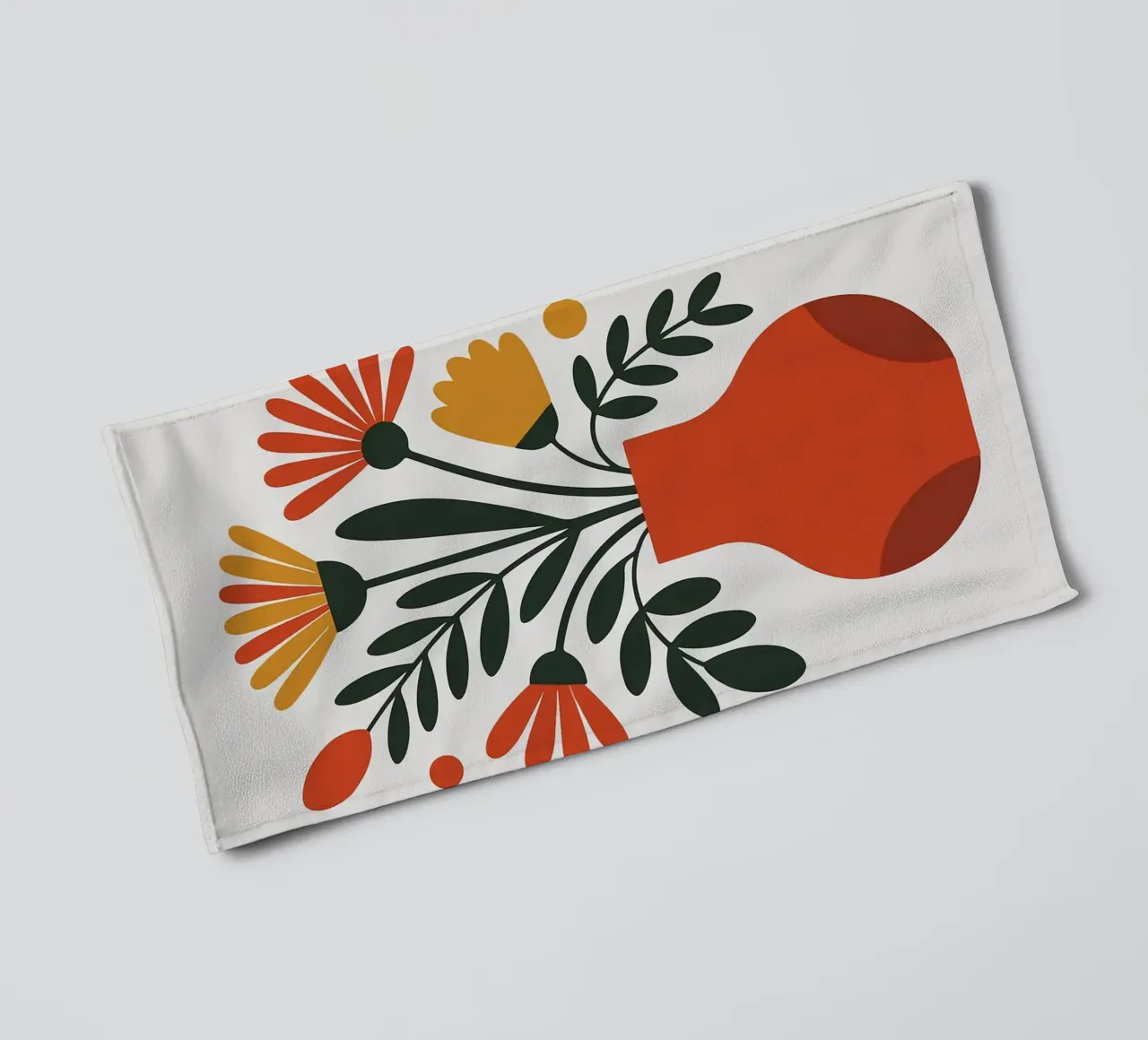 Composizione floreale minimalista in vaso asciugamano da bagno da PosterByFly