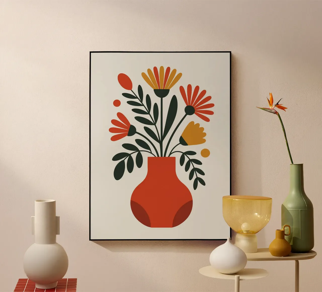 Composizione floreale minimalista in vaso plexiglass da PosterByFly