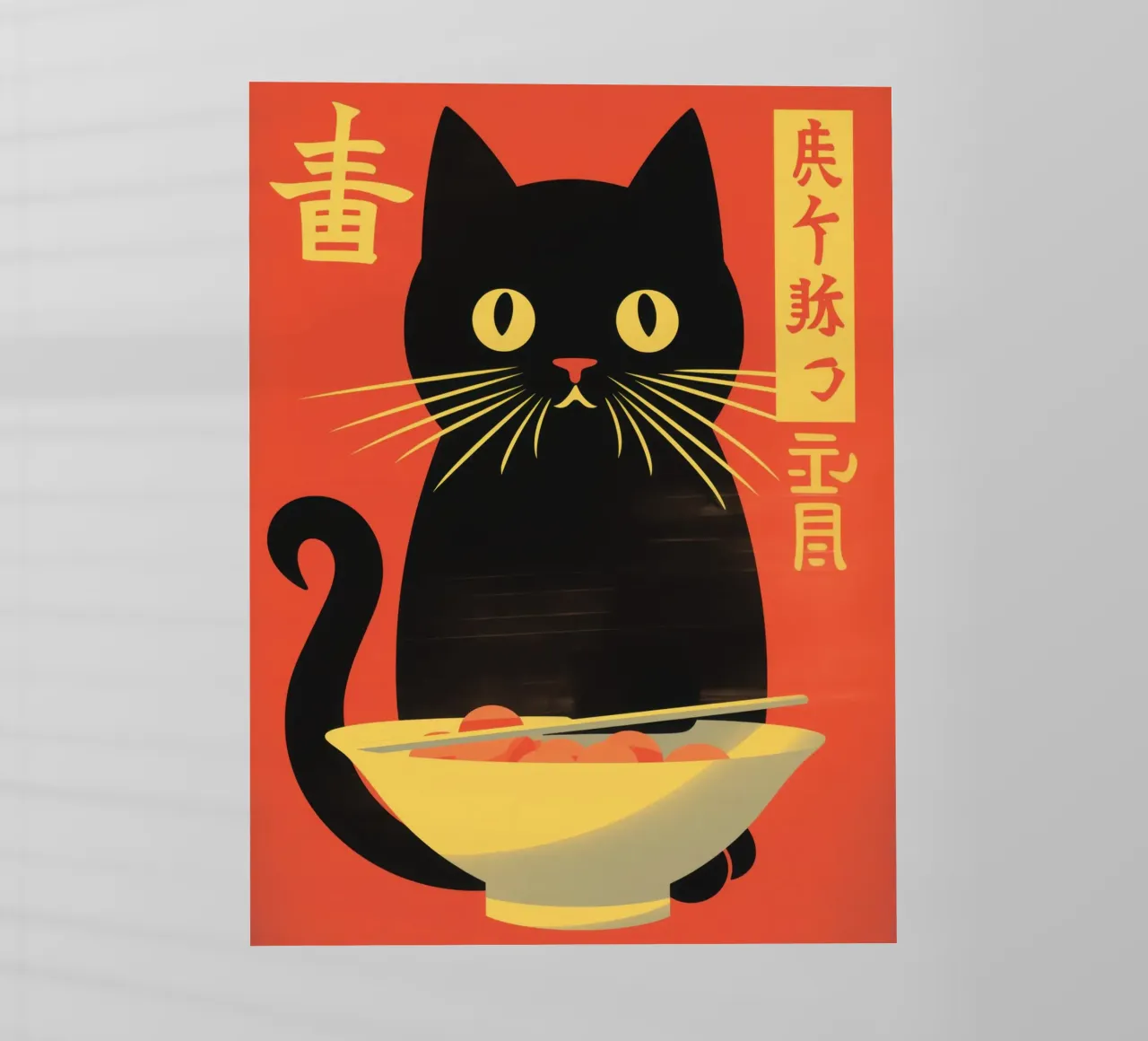 Gatto nero di ramen giapponese pellicola backlit da Autofocus