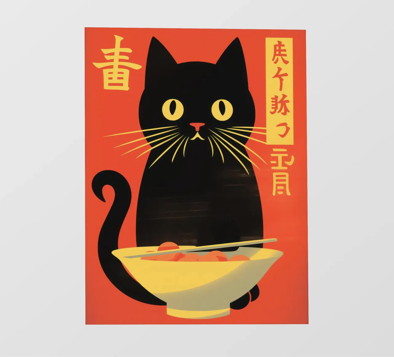 Gatto nero di ramen giapponese telo in pvc da Autofocus