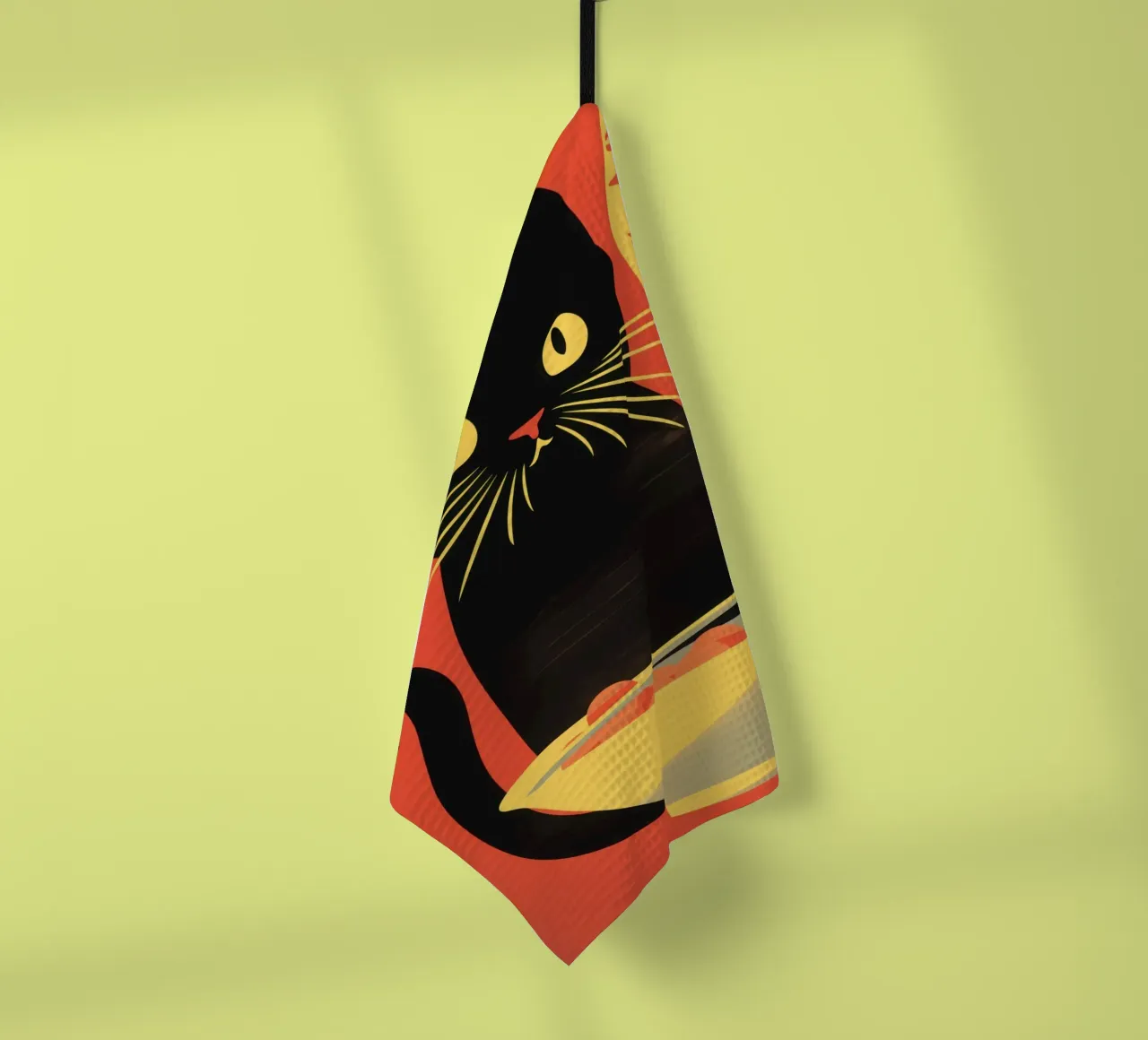 Gatto nero di ramen giapponese canovaccio da cucina da Autofocus