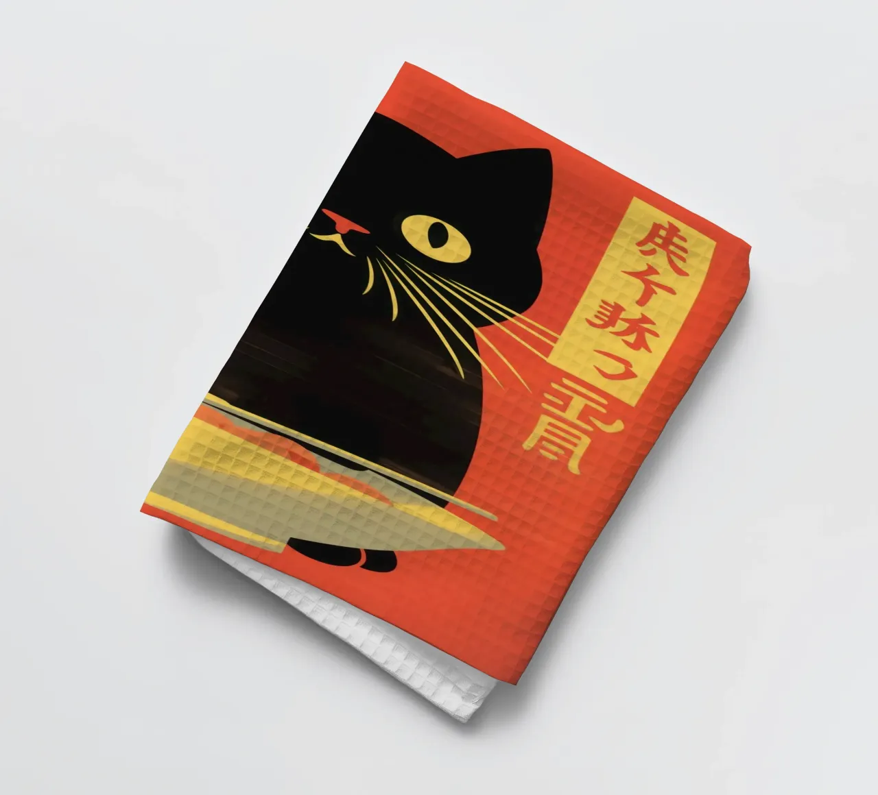 Gatto nero di ramen giapponese canovaccio da cucina da Autofocus