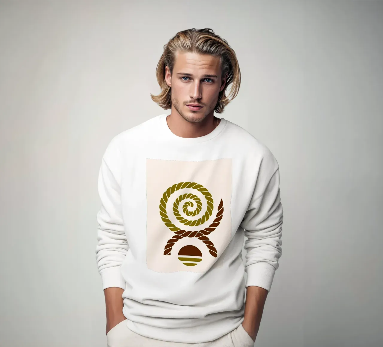 Arte minimalista a spirale di corda felpa da PosterByFly