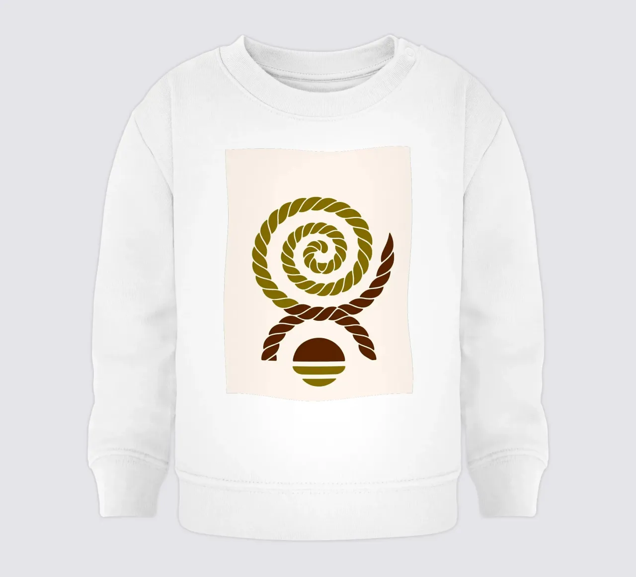 Arte minimalista a spirale di corda felpa neonato da PosterByFly