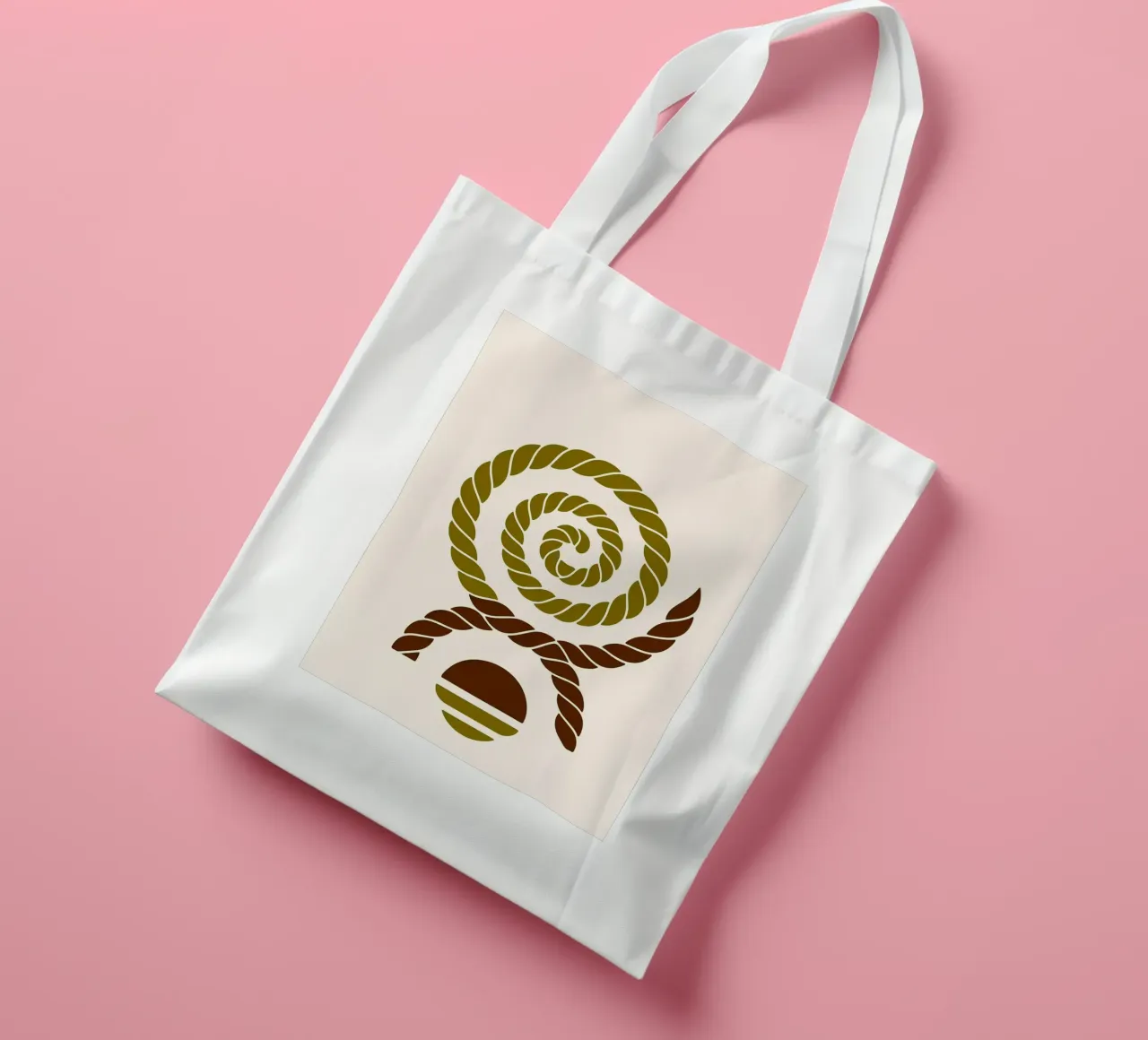 Arte minimalista a spirale di corda borsa in juta da PosterByFly