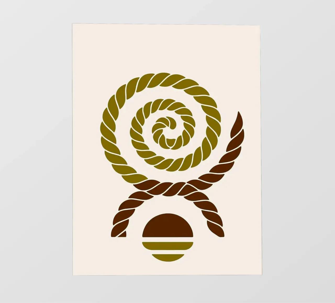 Arte minimalista a spirale di corda pellicola backlit da PosterByFly