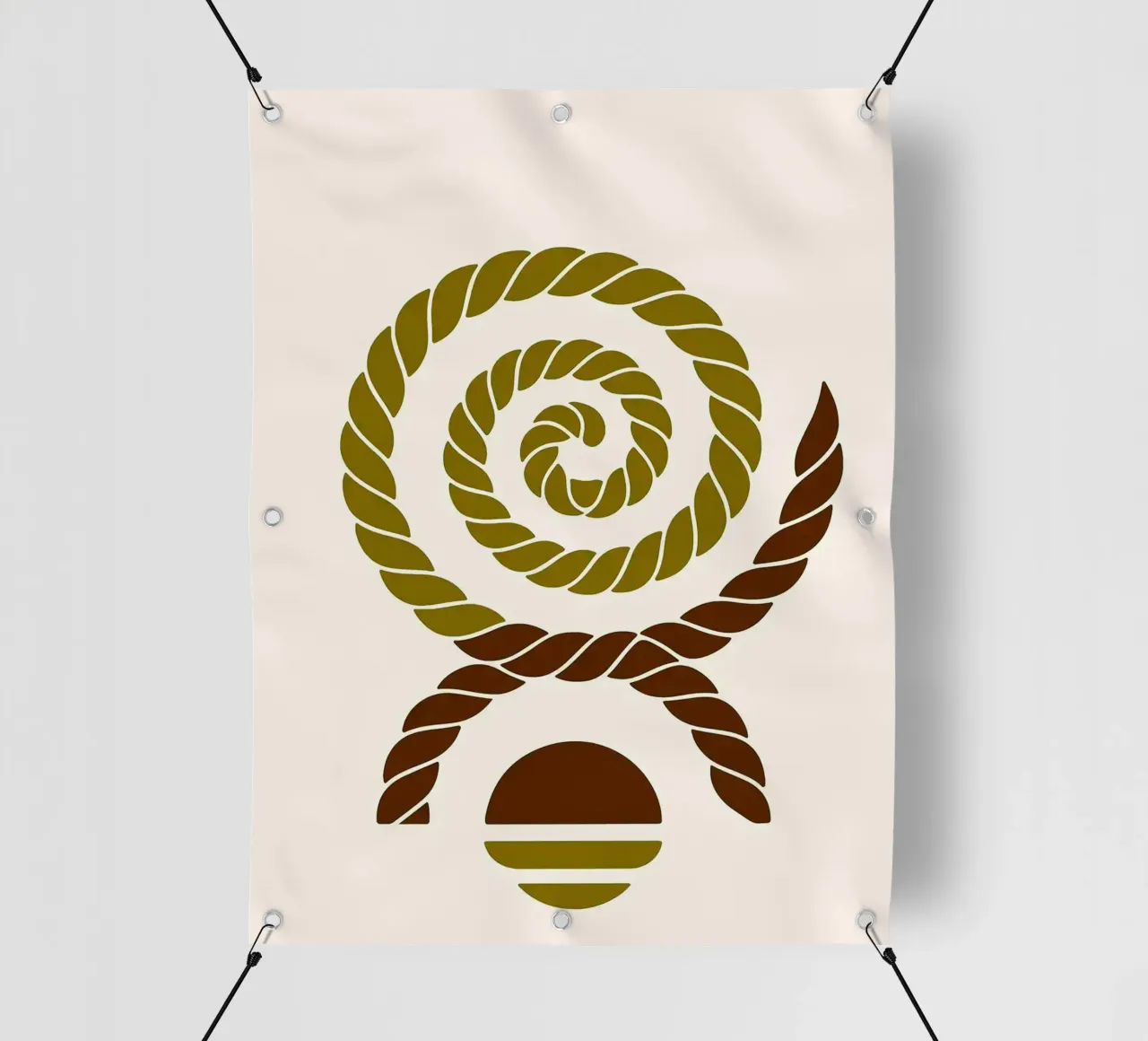 Arte minimalista a spirale di corda telo in pvc da PosterByFly