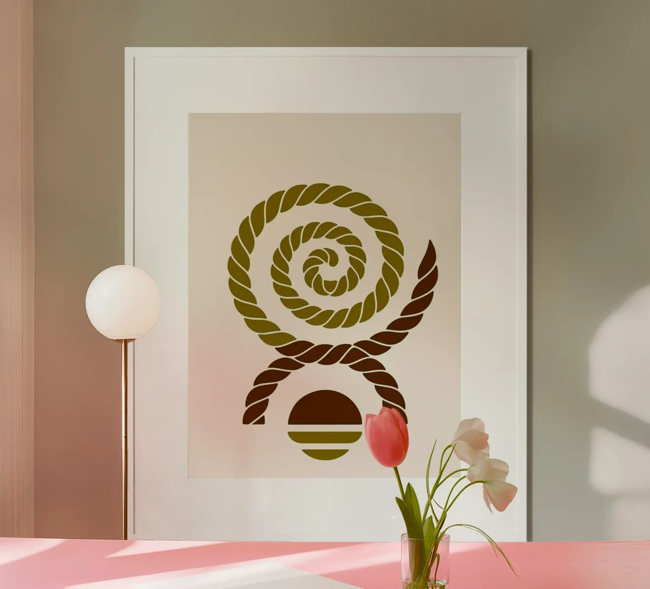 Arte minimalista a spirale di corda carta hahnemühle da PosterByFly