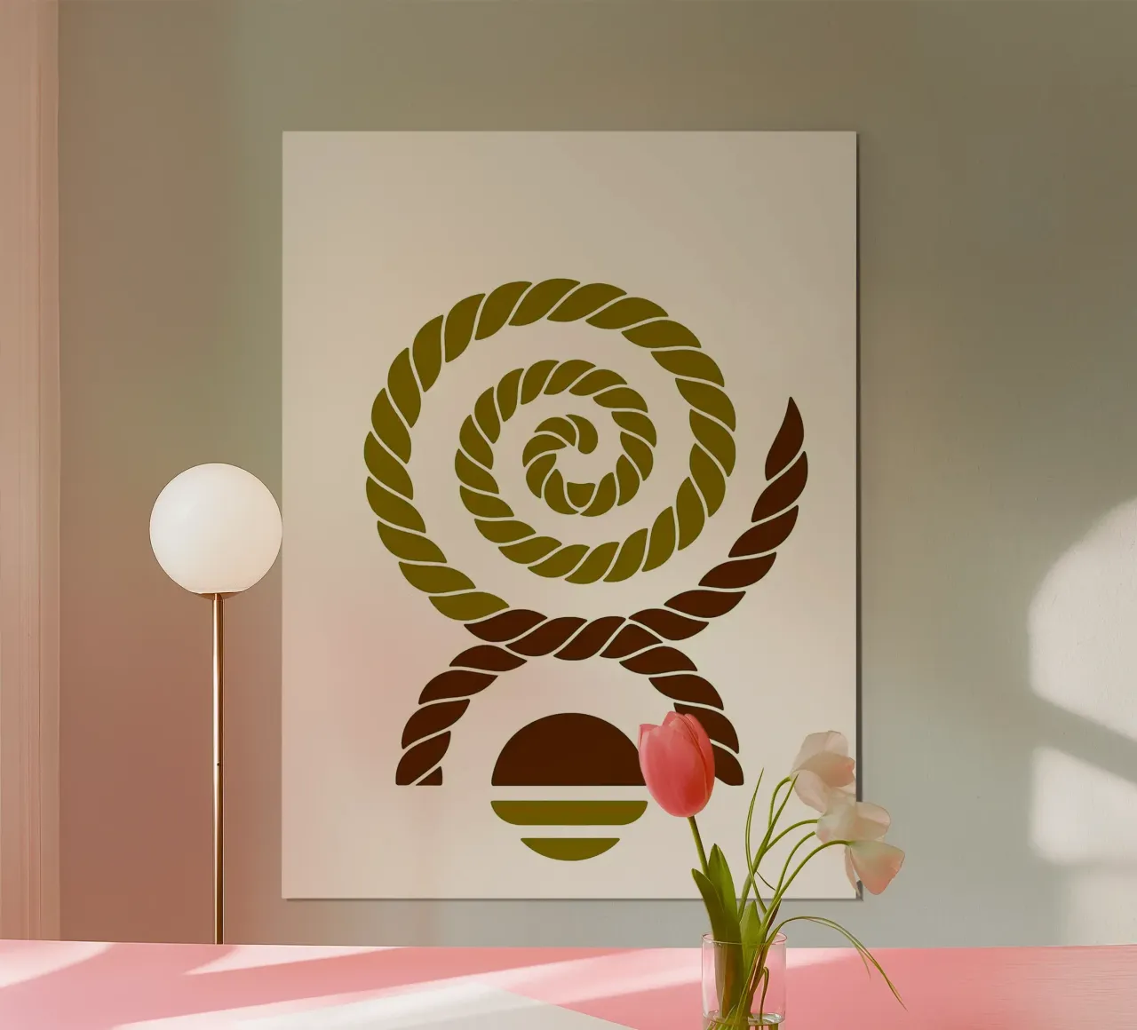 Arte minimalista a spirale di corda carta hahnemühle da PosterByFly