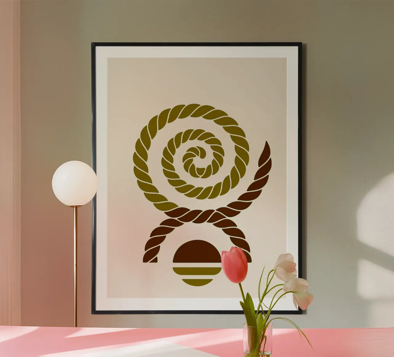 Arte minimalista a spirale di corda carta hahnemühle da PosterByFly