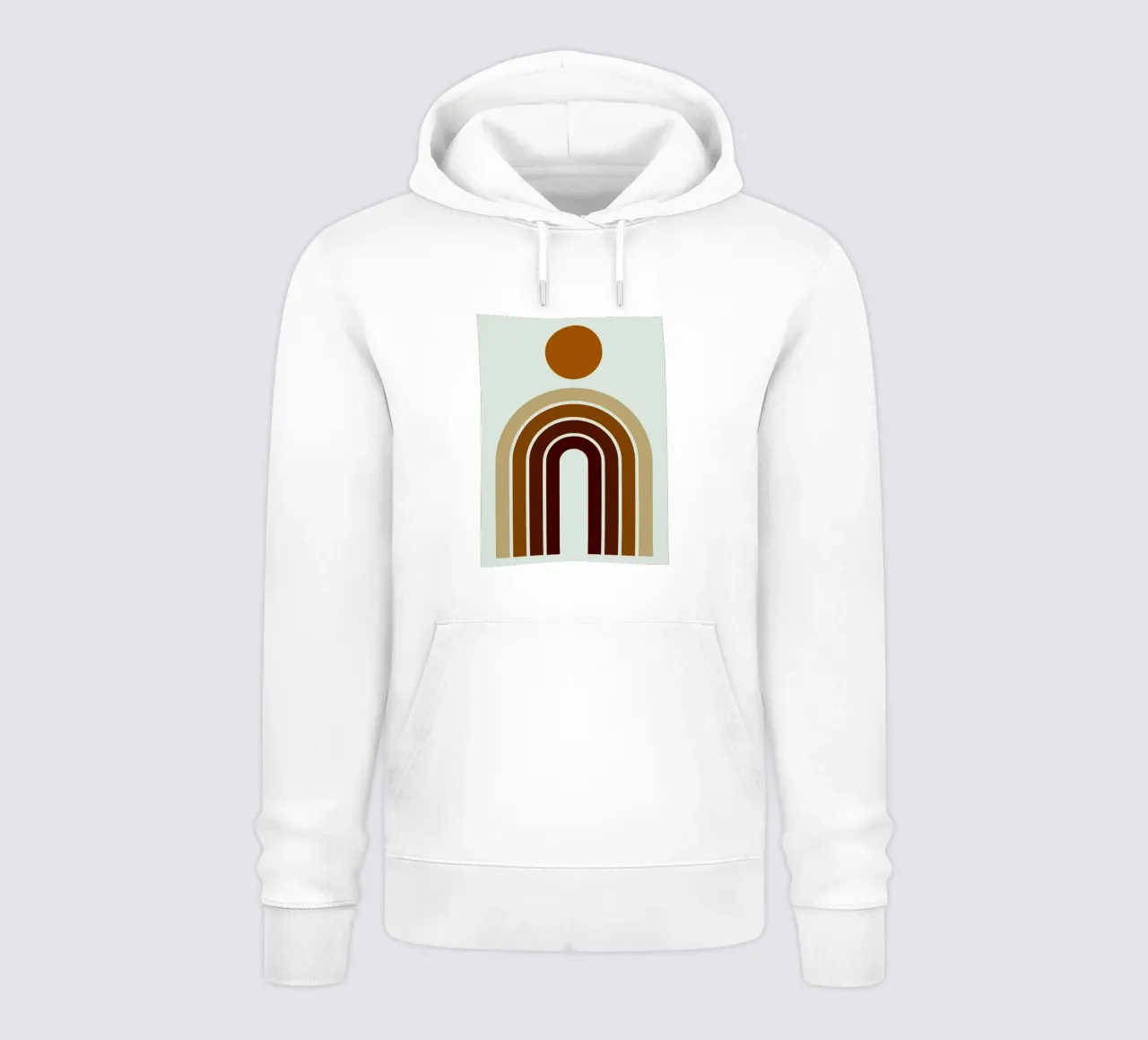 Arte astratta boho con arcobaleno e sole felpa con cappuccio da PosterByFly