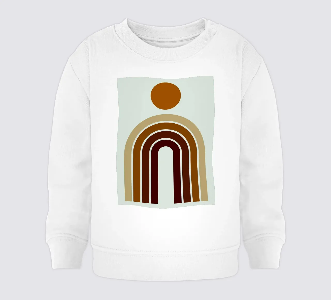 Arte astratta boho con arcobaleno e sole felpa neonato da PosterByFly