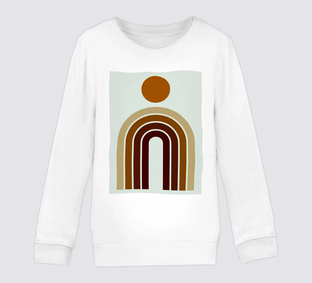 Arte astratta boho con arcobaleno e sole felpa bambino da PosterByFly