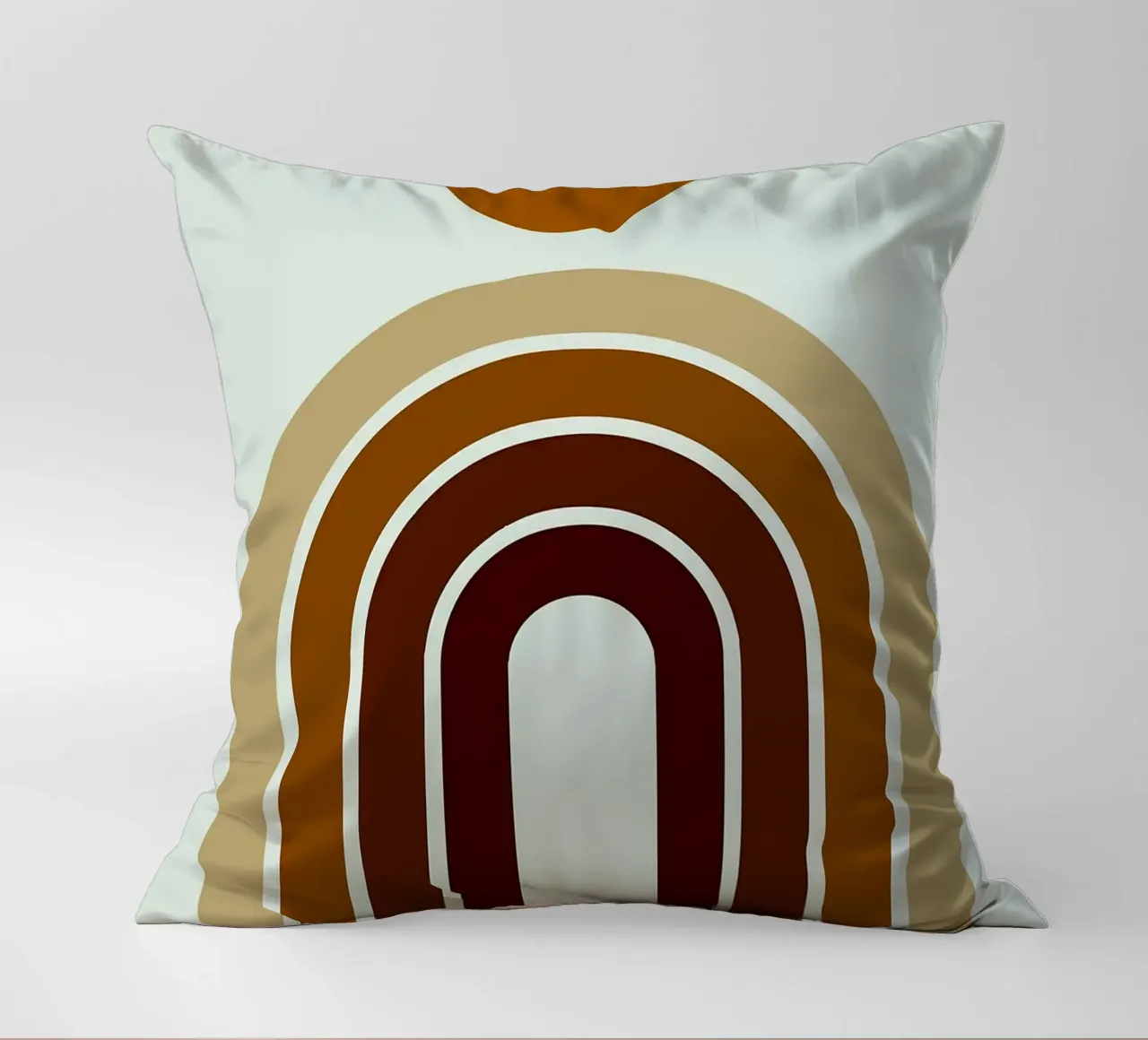 Arte astratta boho con arcobaleno e sole cuscino da PosterByFly