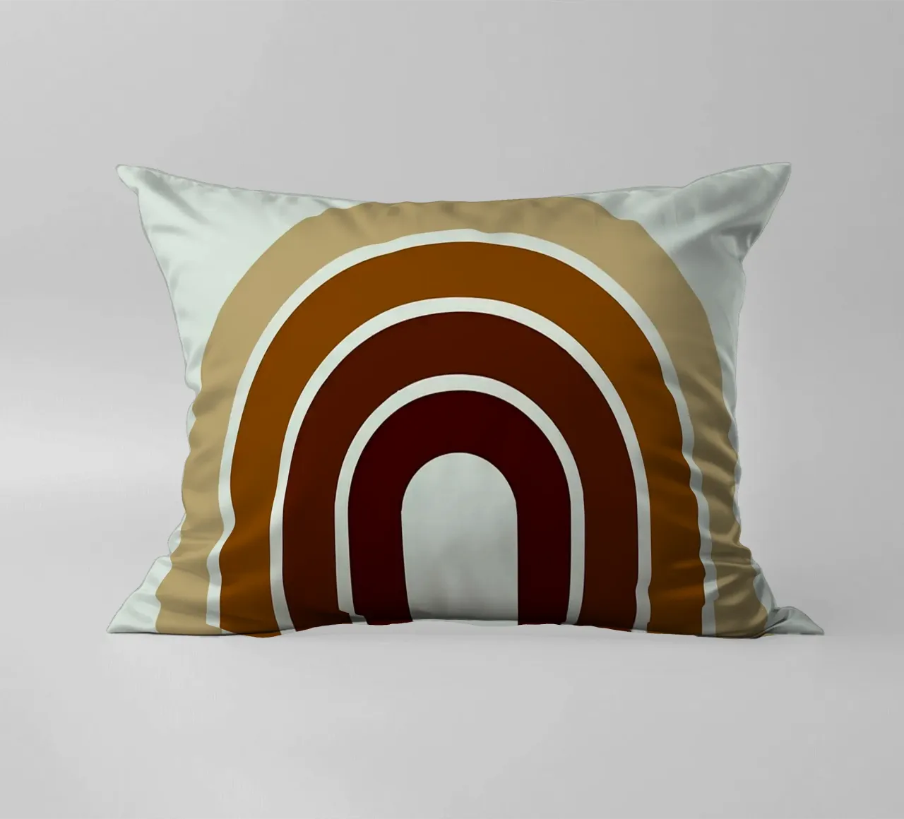 Arte astratta boho con arcobaleno e sole cuscino da PosterByFly
