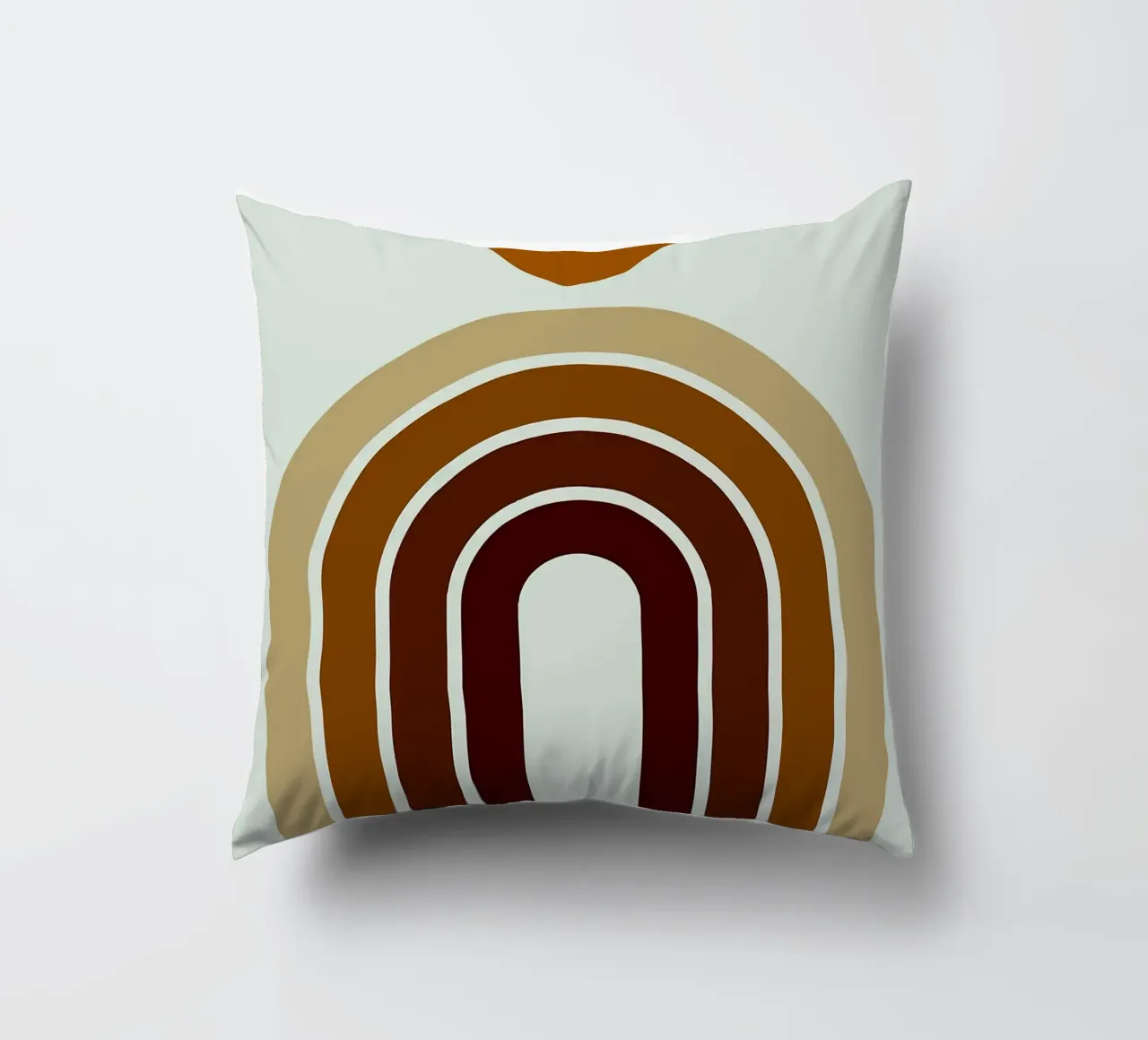 Arte astratta boho con arcobaleno e sole cuscino da PosterByFly