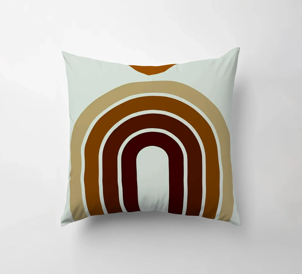 Arte astratta boho con arcobaleno e sole cuscino da PosterByFly
