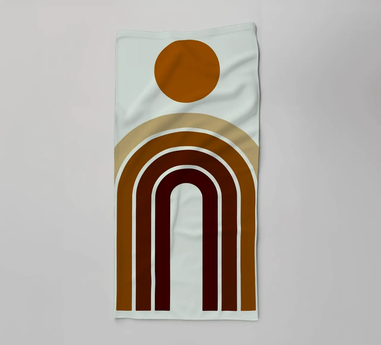Abstracte Boho Regenboog en Zonnekunst badhanddoek van PosterByFly