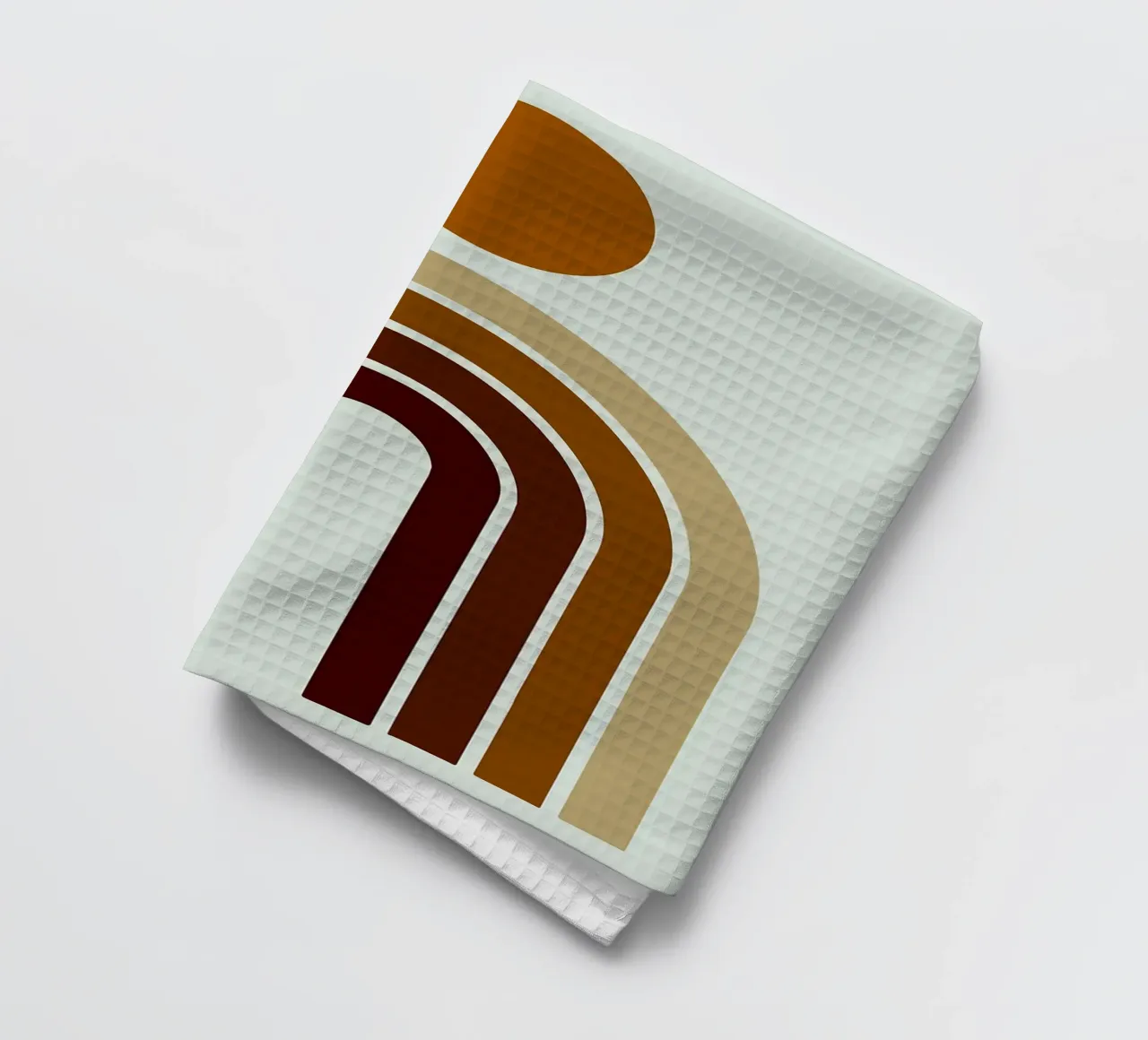 Abstracte Boho Regenboog en Zonnekunst theedoek van PosterByFly
