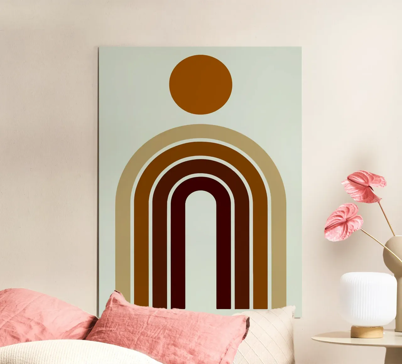 Abstracte Boho Regenboog en Zonnekunst hahnemühle van PosterByFly