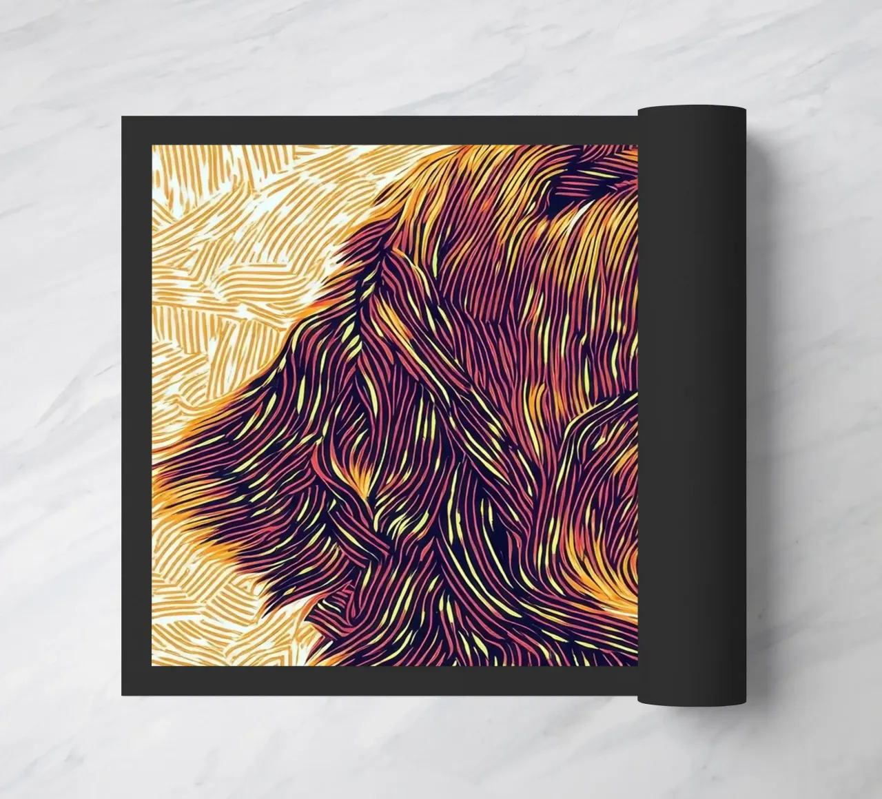 Line art del Golden Retriever, ritratto del Golden Retriever zerbino da PosterByFly