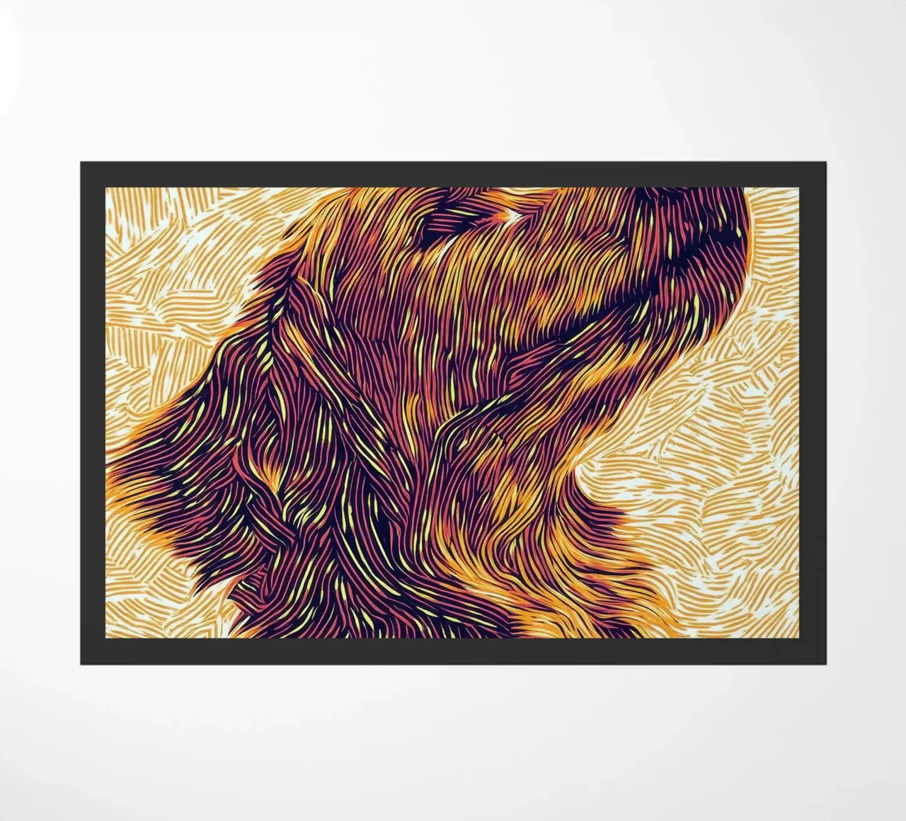 Line art del Golden Retriever, ritratto del Golden Retriever zerbino da PosterByFly