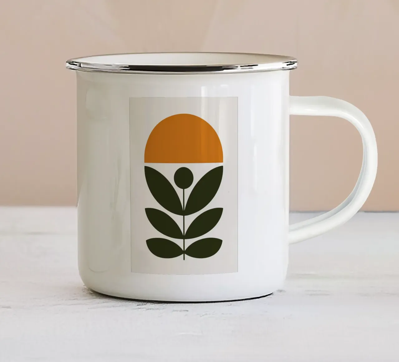 Stampa botanica minimalista tazza in smalto da PosterByFly
