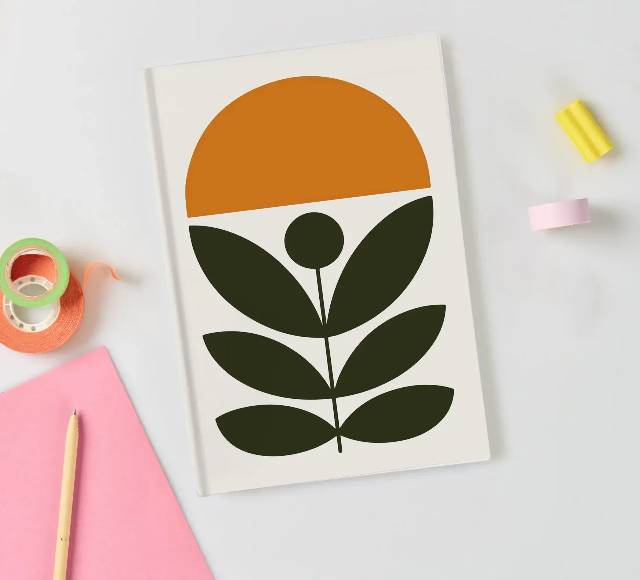 Minimalist Botanical Art Print notebook by PosterByFly