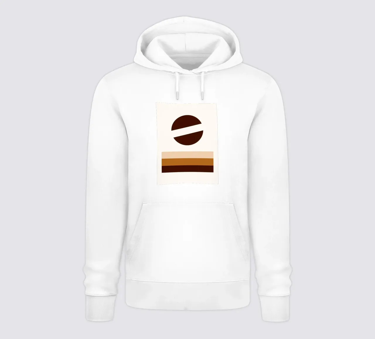 Arte minimalista marrone con forme geometriche felpa con cappuccio da PosterByFly
