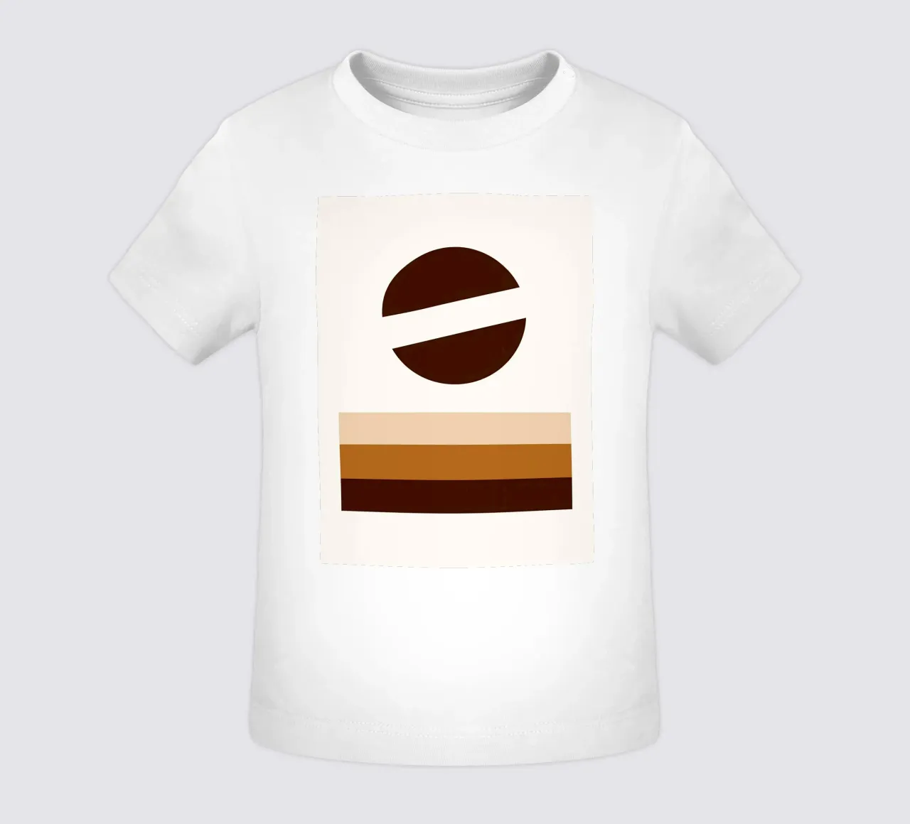 Arte minimalista marrone con forme geometriche maglietta neonato da PosterByFly
