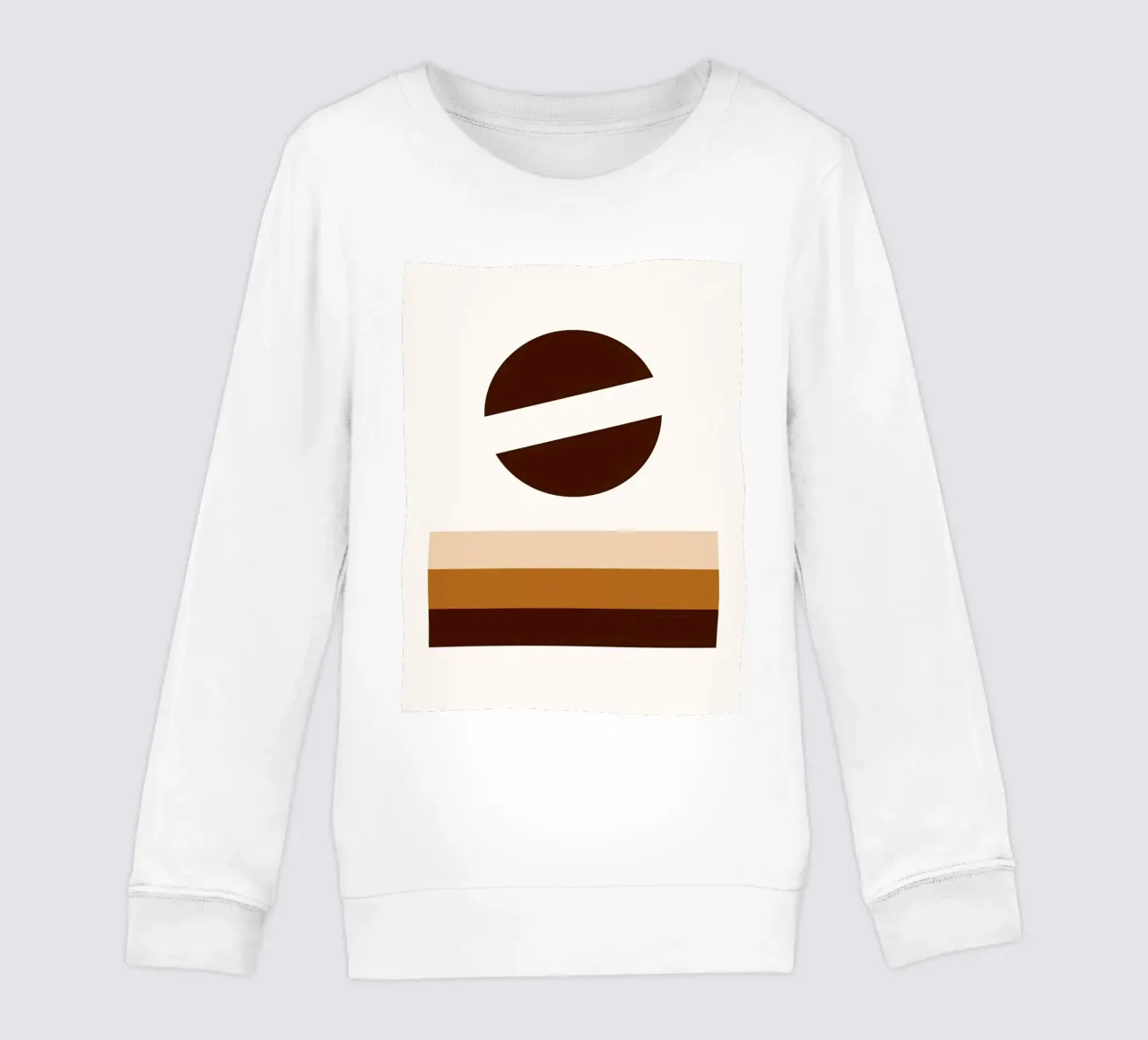Arte minimalista marrone con forme geometriche felpa bambino da PosterByFly
