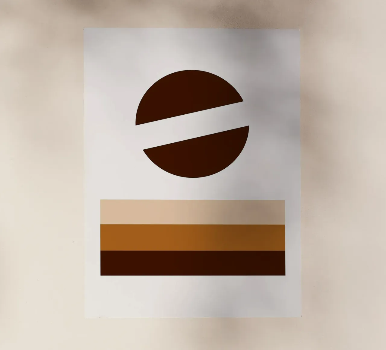 Arte minimalista marrone con forme geometriche pellicola backlit da PosterByFly