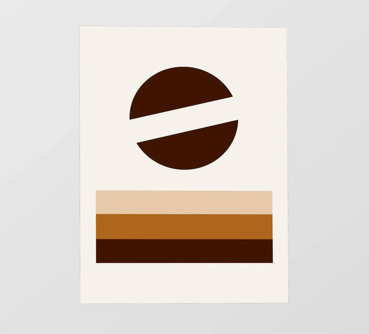 Arte minimalista marrone con forme geometriche telo in pvc da PosterByFly