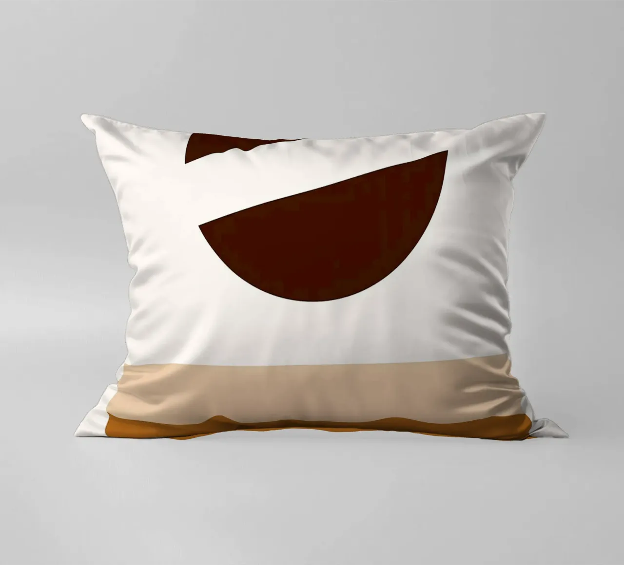 Arte minimalista marrone con forme geometriche cuscino da PosterByFly